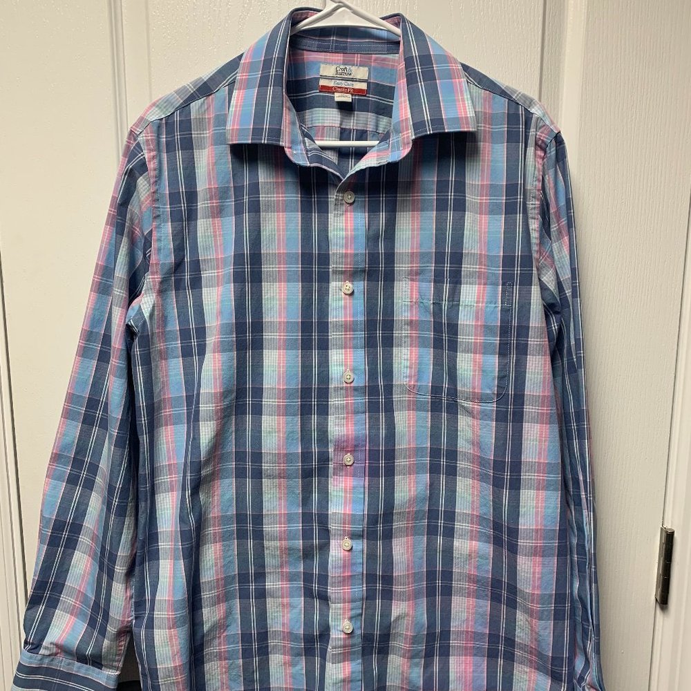 Blue and pink plaid shirt